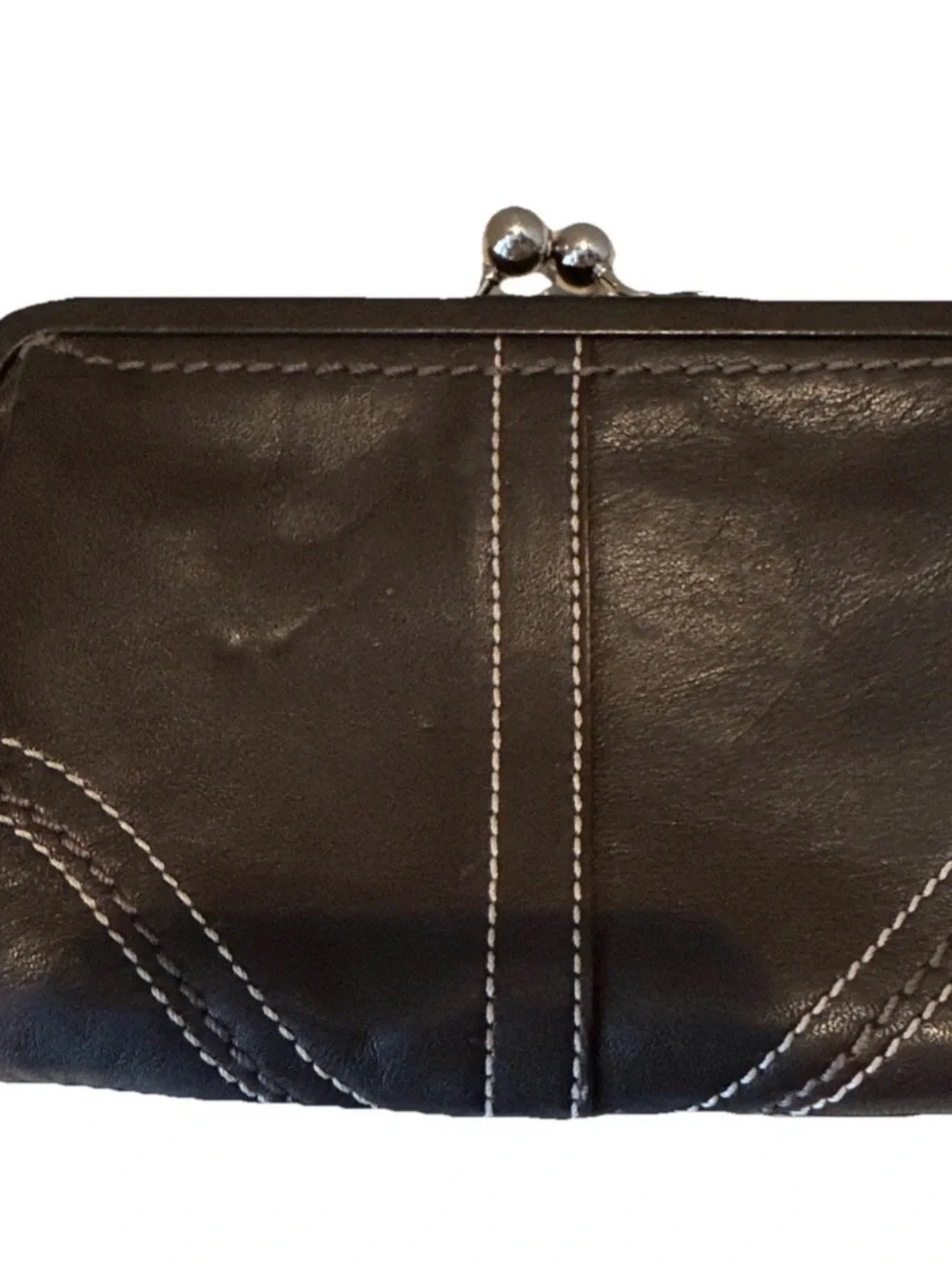 Coach Vintage Dark Brown Leather SoHo Framed Kisslock Wallet Purse Wristlet - Picture 2 of 12